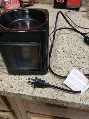 Black Electric Wax Warmer with Colorful LED Panel